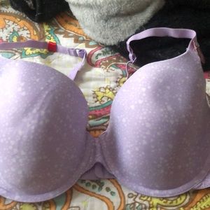 Lightly lined SO tshirt bra -38C purple & stars
